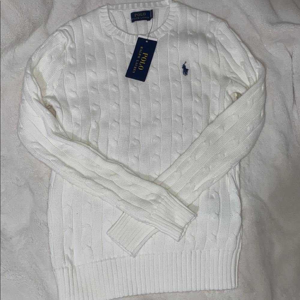 White polo knit long sleeve